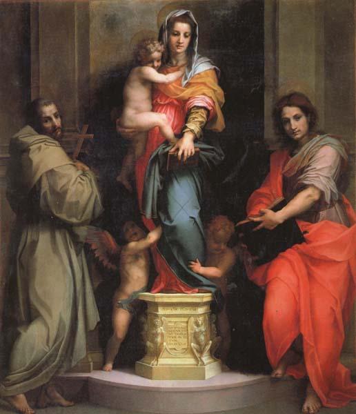 Andrea del Sarto Madonna and Child with SS.Francis and John the Baptist China oil painting art